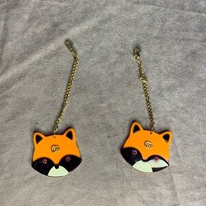Gucci Orange Black Fox/Raccoon Red Pink Rhinestone Gold Marmont GG Chain Charms